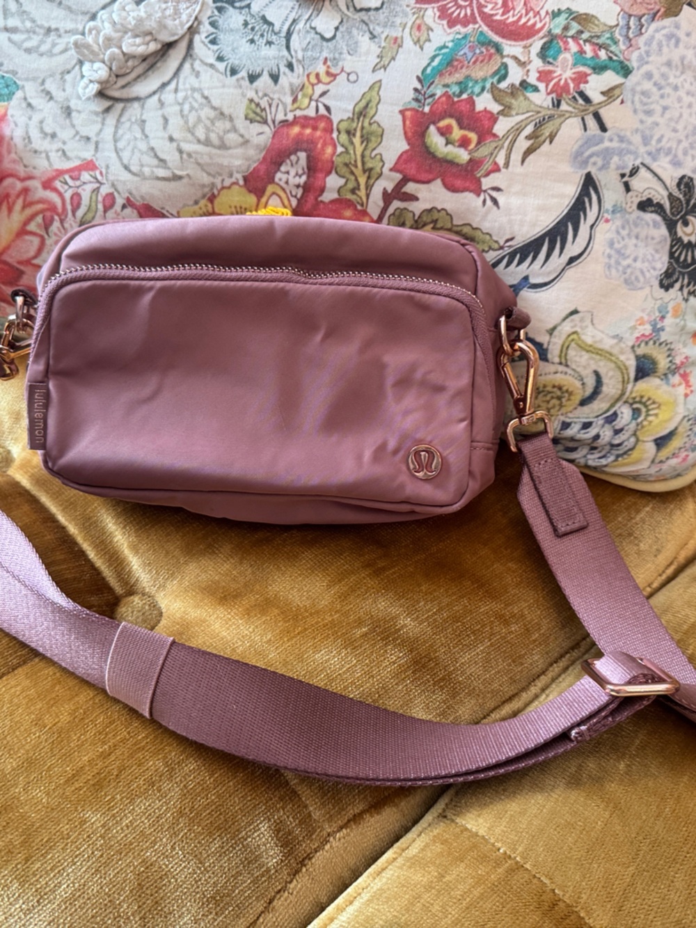 Lululemon Dusty Rose Crossbody Bag with Adjustable Strap